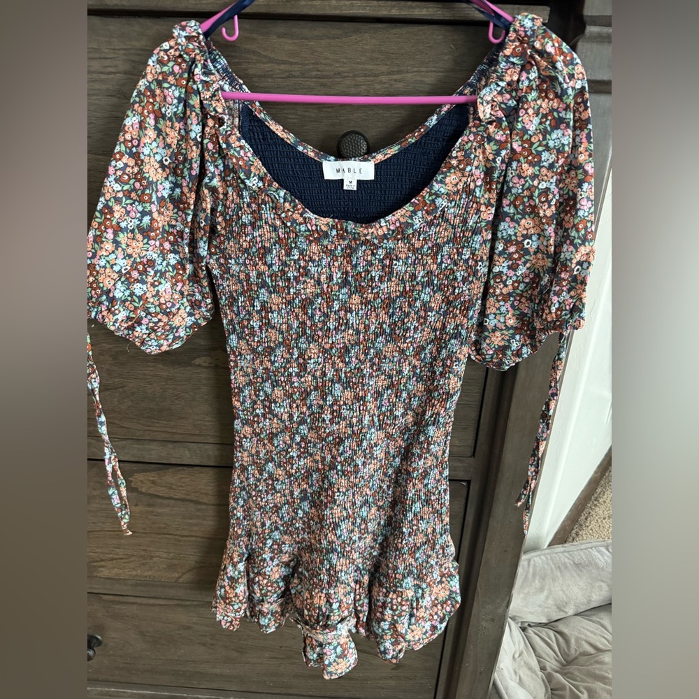 MARBLE Floral Smocked Top - Multicolor